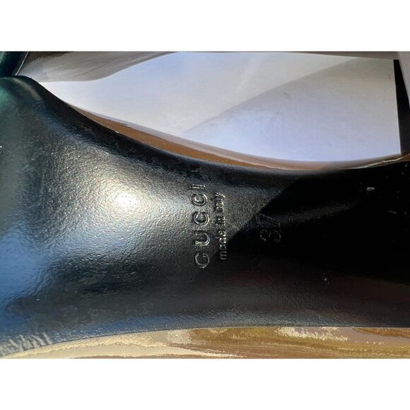 GUCCI Brown Patent Leather Round Toe Pumps Size IT37 - Picture 10 of 11
